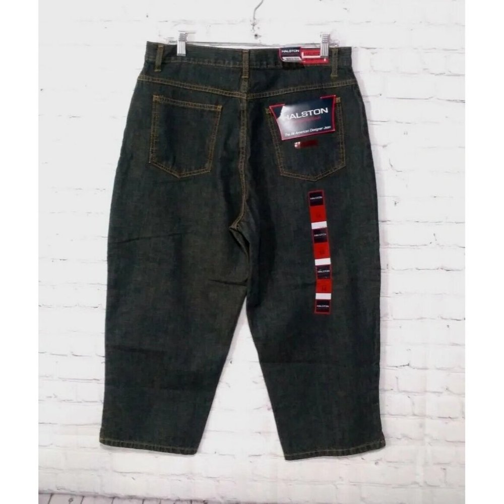 Halston Jeanswear Jeans Women's 14 Capri High Rise Blue Denim (33x22) NWT